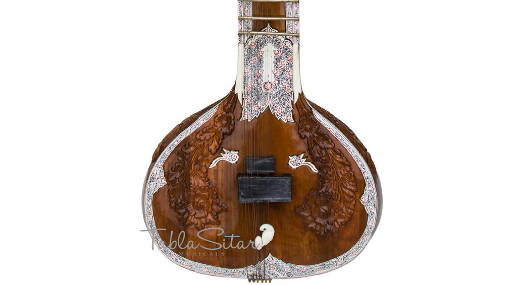 MAHARAJA Special Teak Sitar, 7 Main String, GulabPatta, Fiber Case AIB