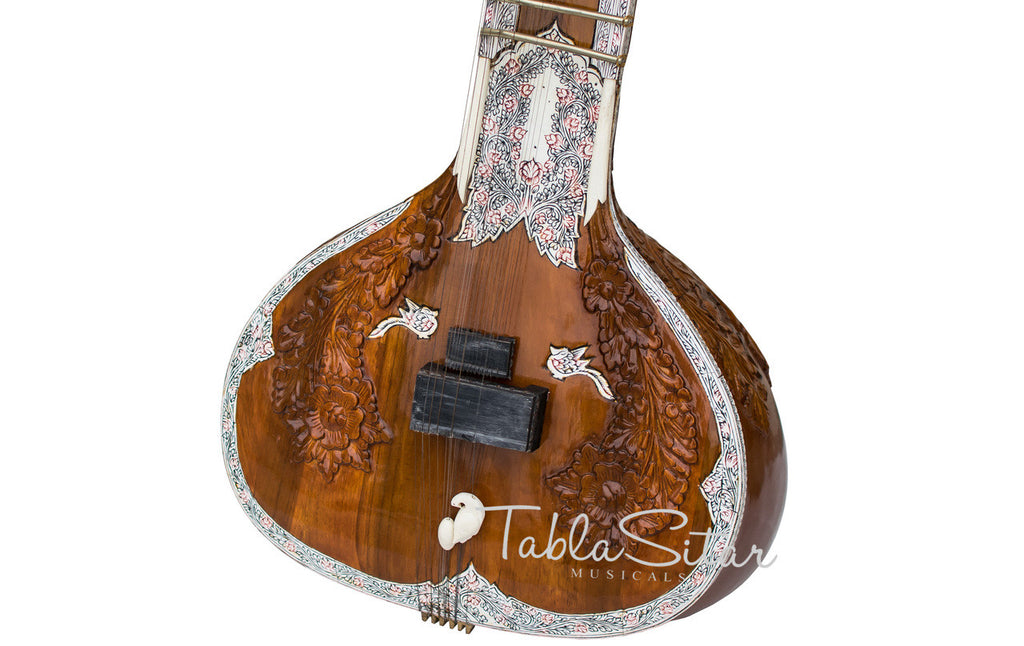 MAHARAJA Special Teak Sitar, 7 Main String, GulabPatta, Fiber Case AIB