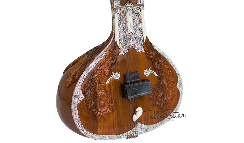 MAHARAJA Special Teak Sitar, 7 Main String, GulabPatta, Fiber Case AIB