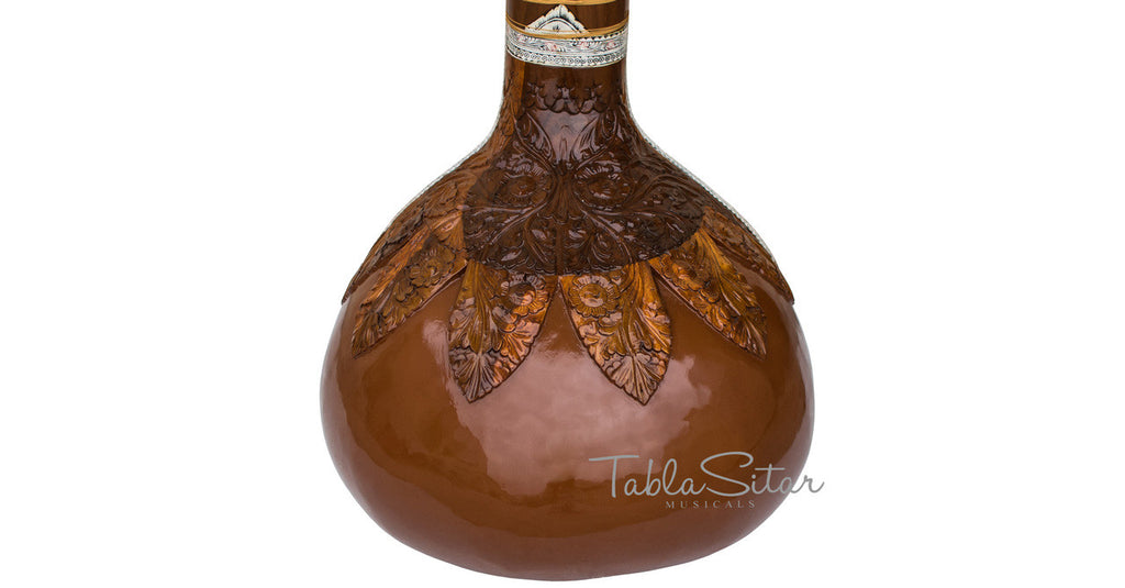 MAHARAJA Special Teak Sitar, 7 Main String, GulabPatta, Fiber Case AIB