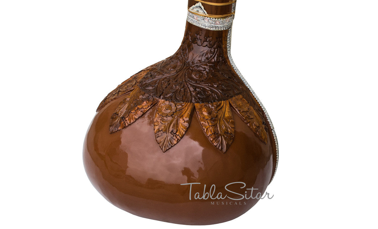 MAHARAJA Special Teak Sitar, 7 Main String, GulabPatta, Fiber Case AIB
