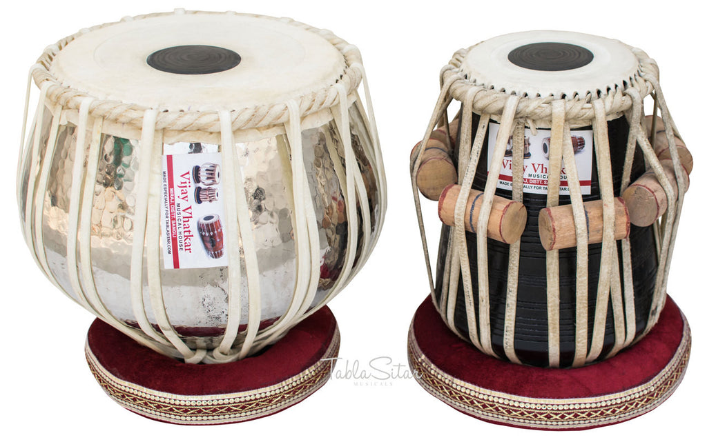 V VHATKAR Tabla, 4KG Chromed Copper Bayan, Shisham Dayan, Hammer BBD