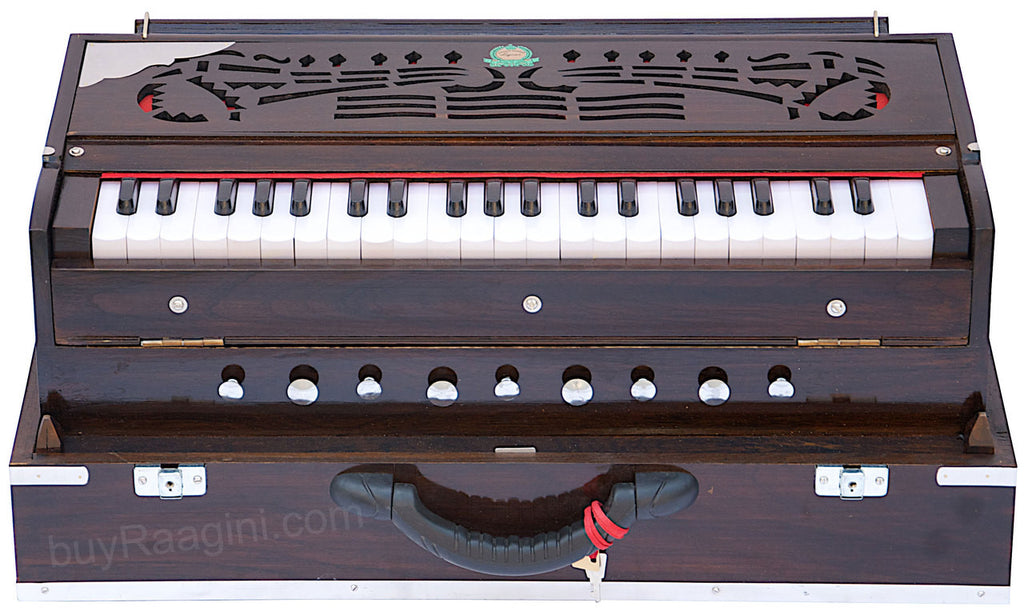 MONOJ K SARDAR Teak Harmonium  A440, 2 Reeds, Folding, 42 Keys BDC