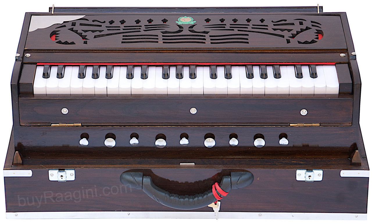 MONOJ K SARDAR Teak Harmonium  A440, 2 Reeds, Folding, 42 Keys BDC