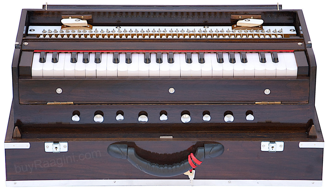 MONOJ K SARDAR Teak Harmonium  A440, 2 Reeds, Folding, 42 Keys BDC