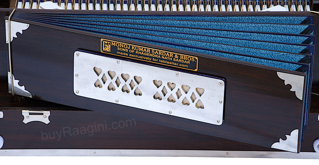 MONOJ K SARDAR Teak Harmonium  A440, 2 Reeds, Folding, 42 Keys BDC