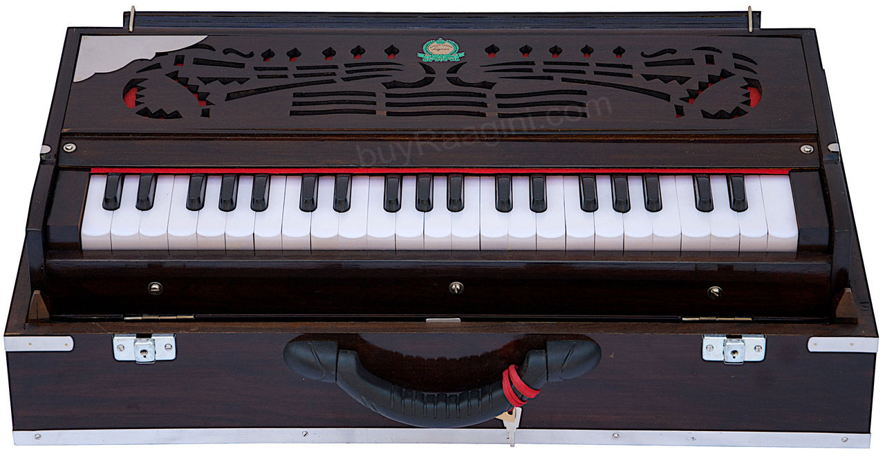 MONOJ K SARDAR Teak Harmonium  A440, 2 Reeds, Folding, 42 Keys BDC