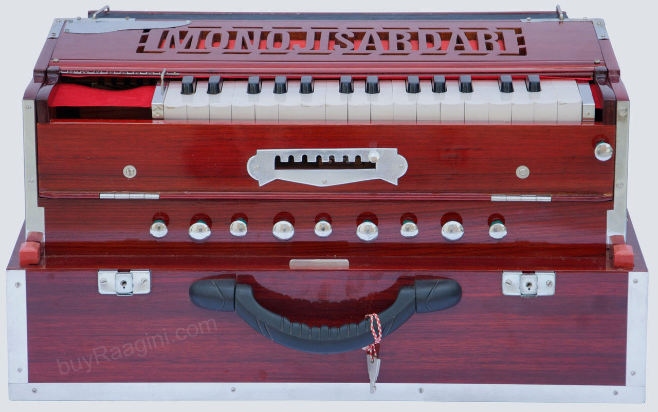 MONOJ K SARDAR Scale Changer Teak Harmonium, A440, 2 Reed, Concert BFD