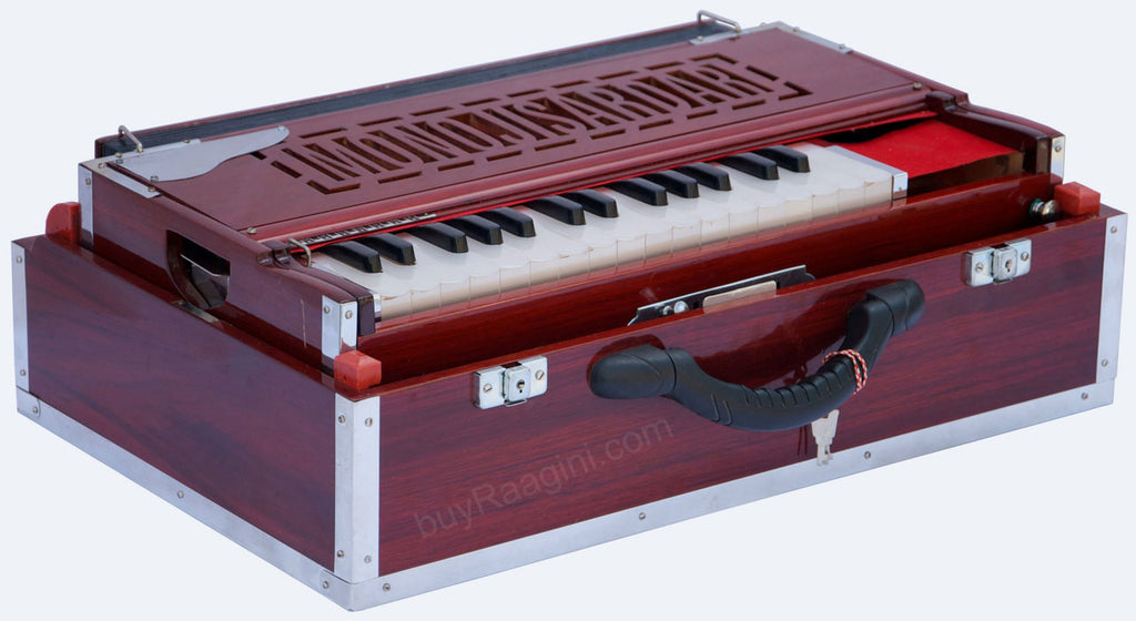 MONOJ K SARDAR Scale Changer Teak Harmonium, A440, 2 Reed, Concert BFD