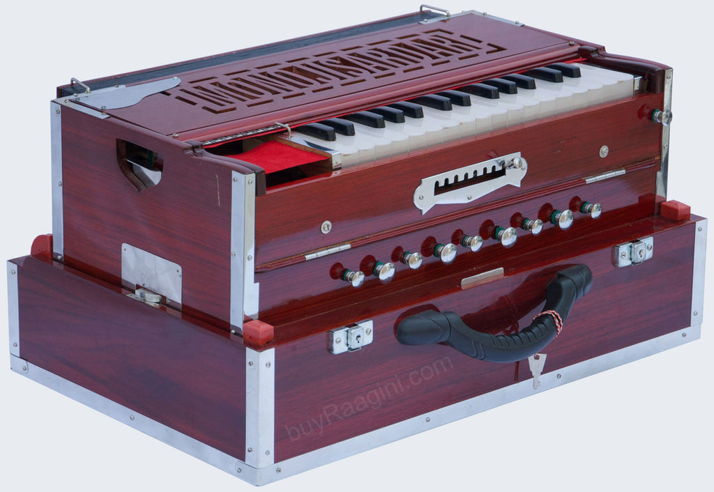 MONOJ K SARDAR Scale Changer Teak Harmonium, A440, 2 Reed, Concert BFD