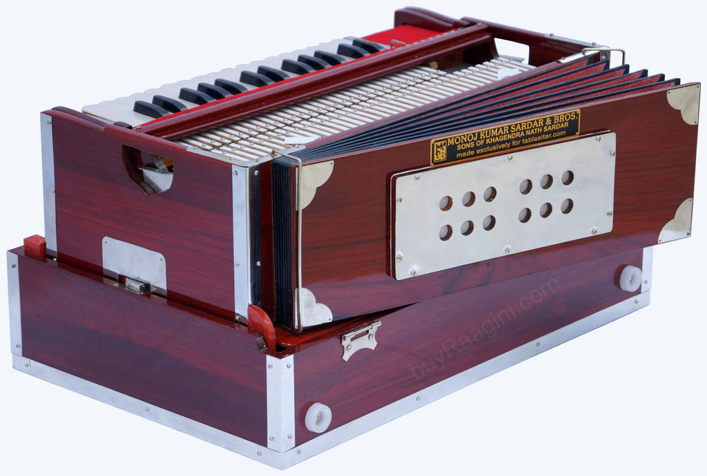 MONOJ K SARDAR Scale Changer Teak Harmonium, A440, 2 Reed, Concert BFD