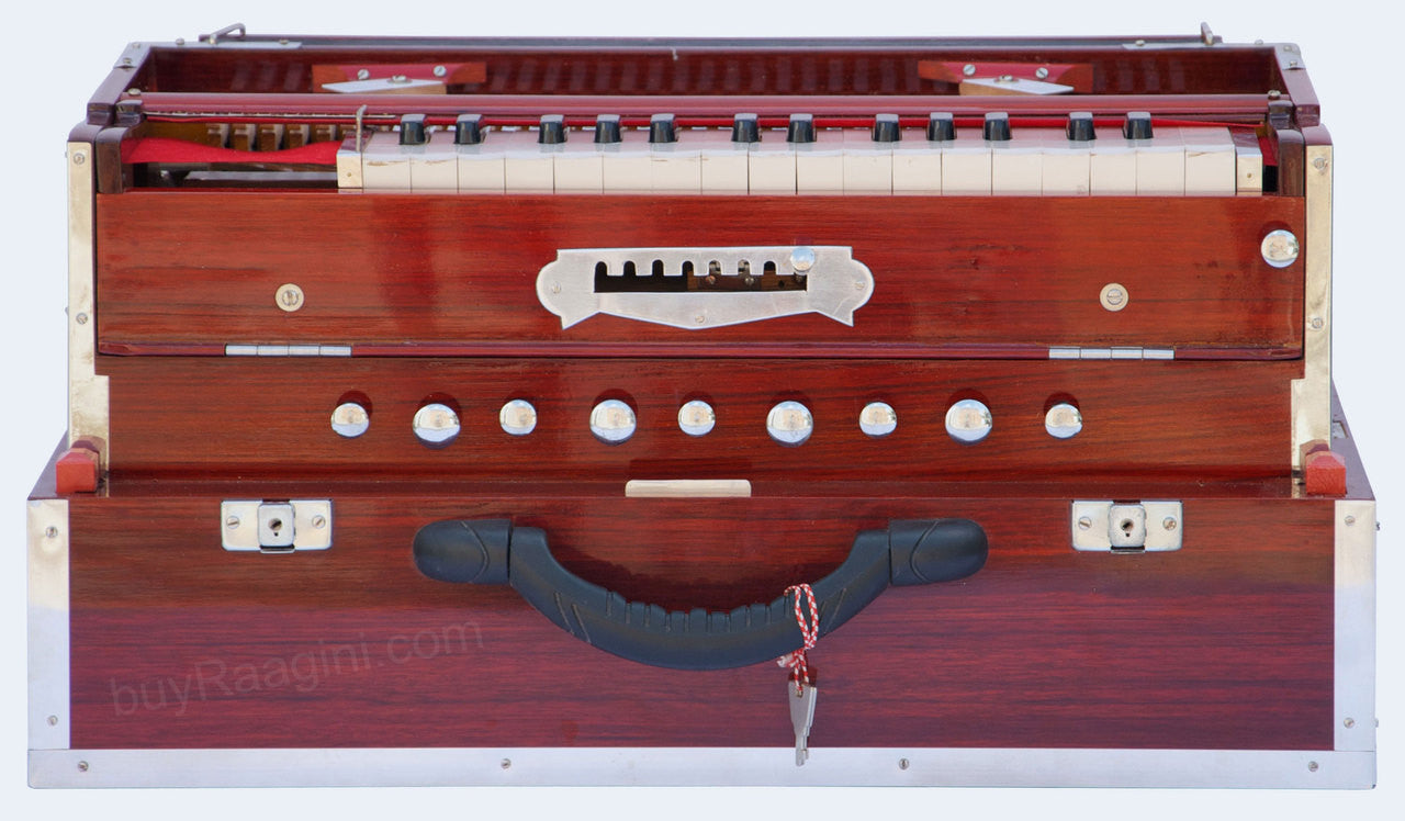MONOJ K SARDAR Scale Changer Teak Harmonium, A440, 2 Reed, Concert BFD