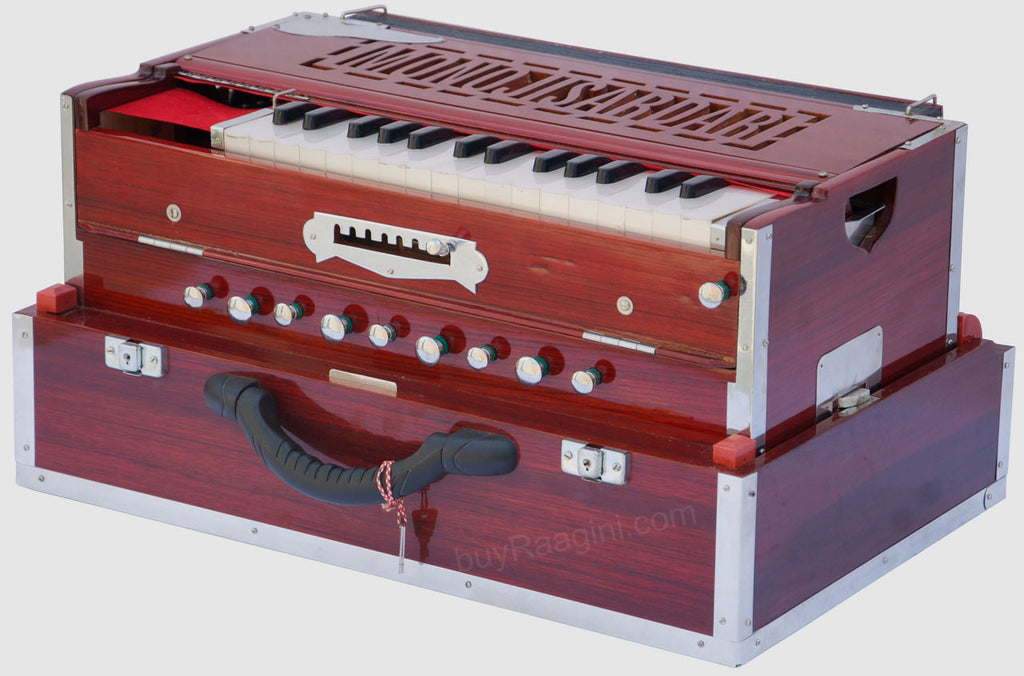 MONOJ K SARDAR Scale Changer Teak Harmonium, A440, 2 Reed, Concert BFD