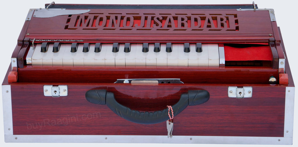 MONOJ K SARDAR Scale Changer Teak Harmonium, A440, 2 Reed, Concert BFD