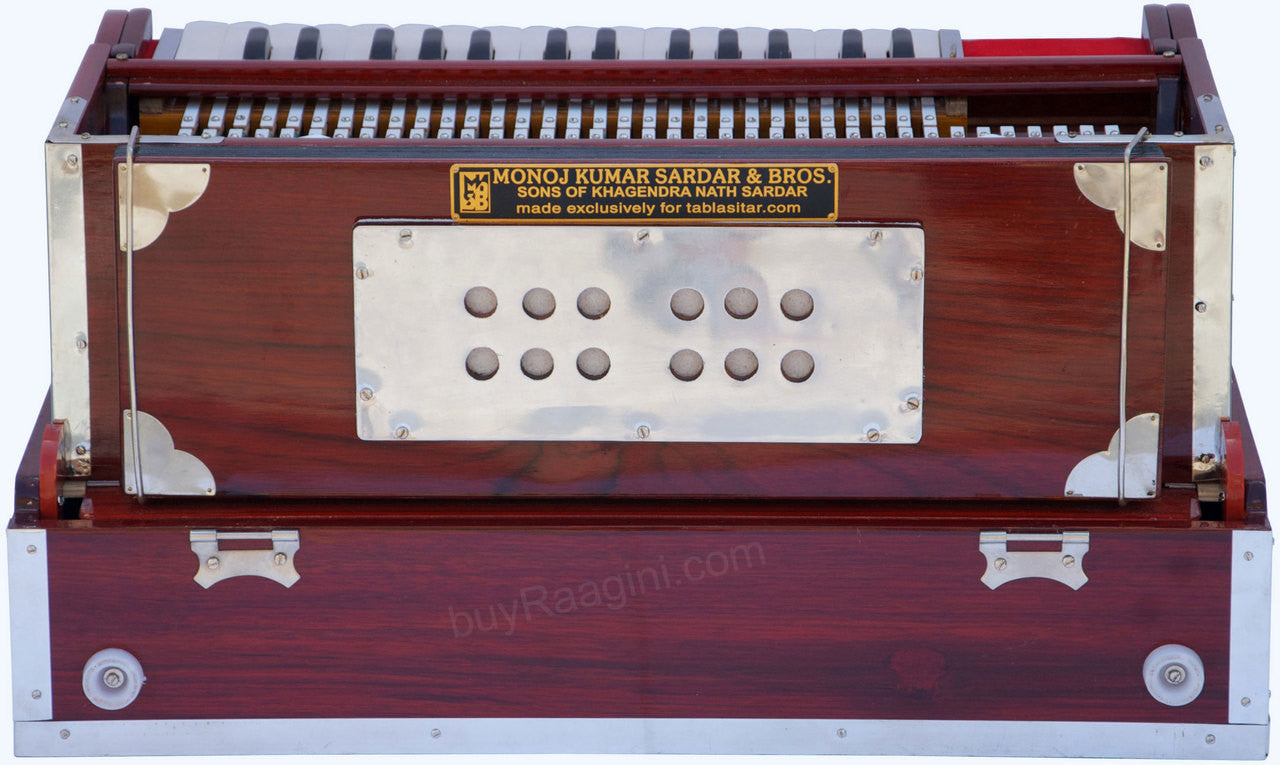 MONOJ K SARDAR Scale Changer Teak Harmonium, A440, 2 Reed, Concert BFD