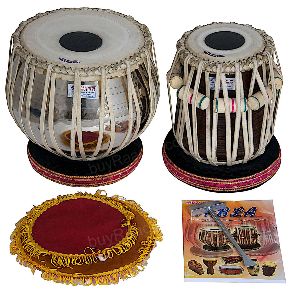 AKBAR MIAN & BROS Standard Tabla, 3Kg Brass Bayan, Sheesham Dayan BFJ