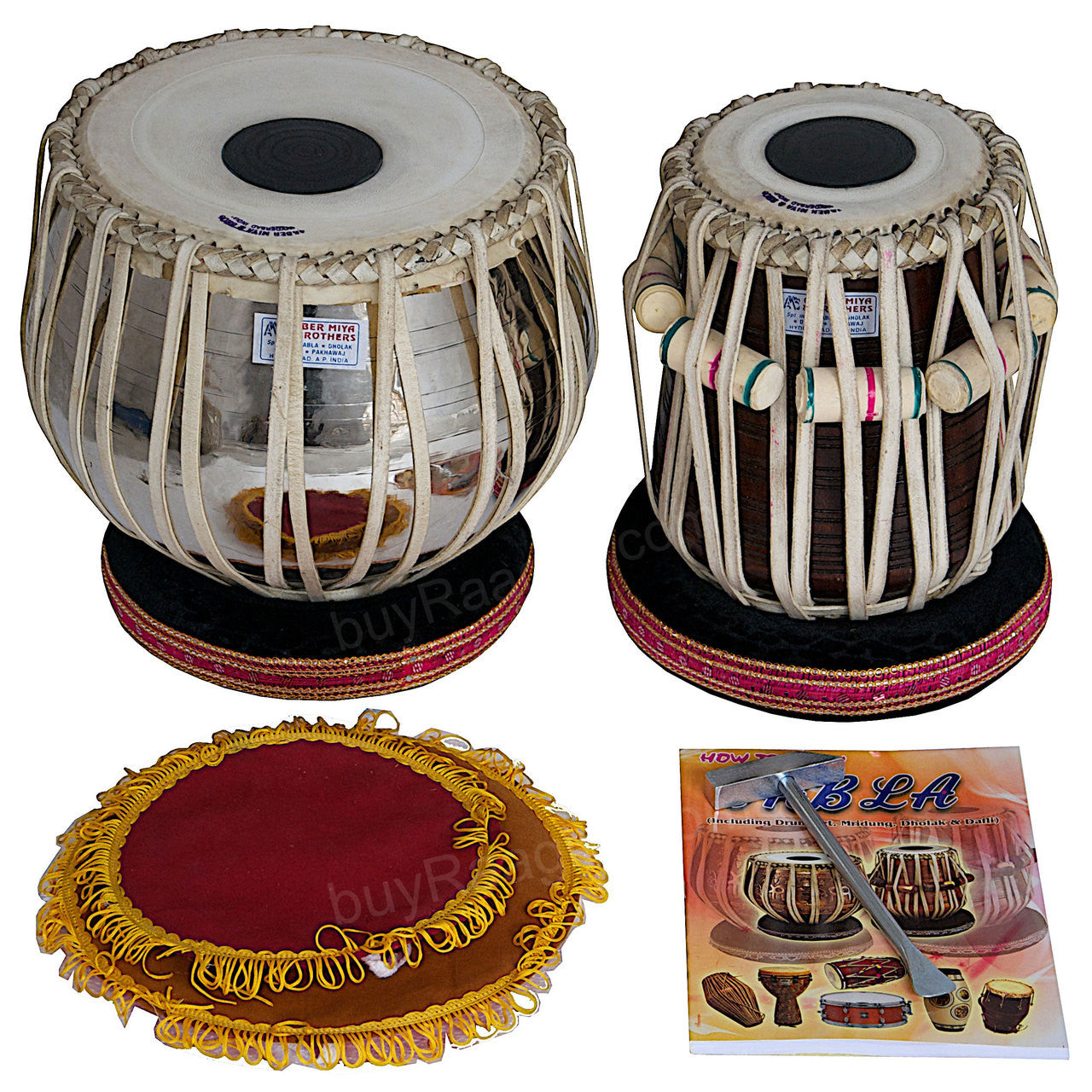 AKBAR MIAN & BROS Standard Tabla, 3Kg Brass Bayan, Sheesham Dayan BFJ