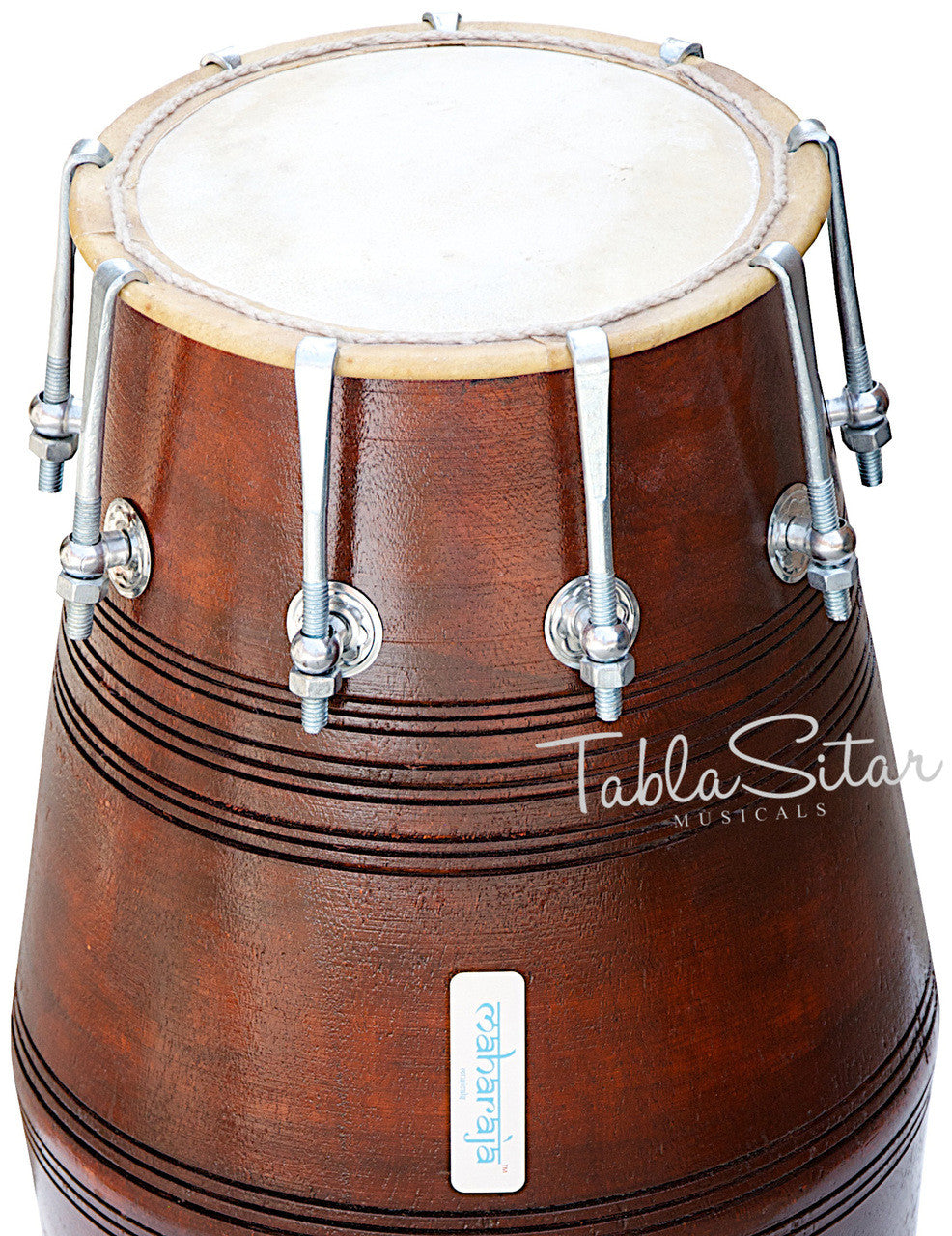 MAHARAJA Special Gajra Dholak (Dholki), Mango Wood, Spanner, Bag BGA