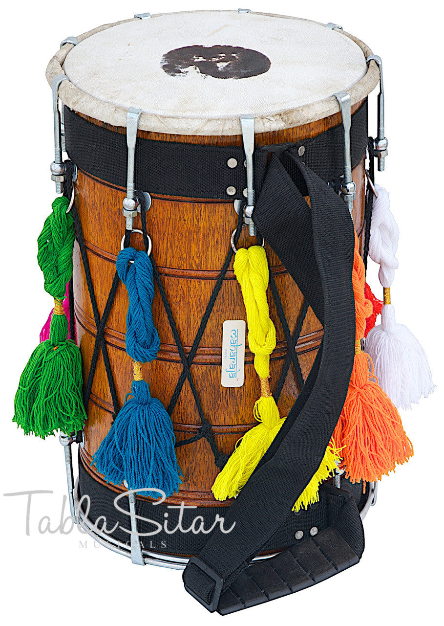 MAHARAJA Junior Punjabi Dhol, Natural Color, Mango Wood, For Kids BGD
