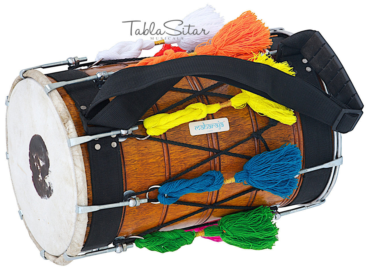MAHARAJA Junior Punjabi Dhol, Natural Color, Mango Wood, For Kids BGD