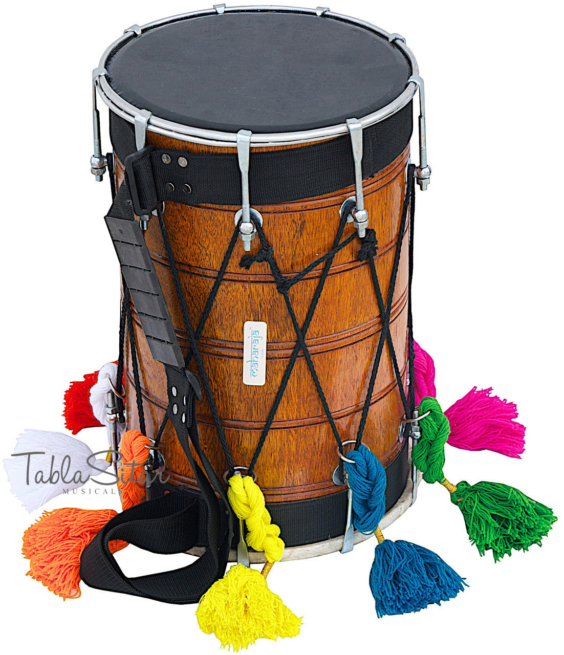 MAHARAJA Junior Punjabi Dhol, Natural Color, Mango Wood, For Kids BGD
