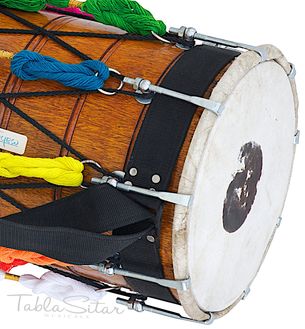 MAHARAJA Junior Punjabi Dhol, Natural Color, Mango Wood, For Kids BGD