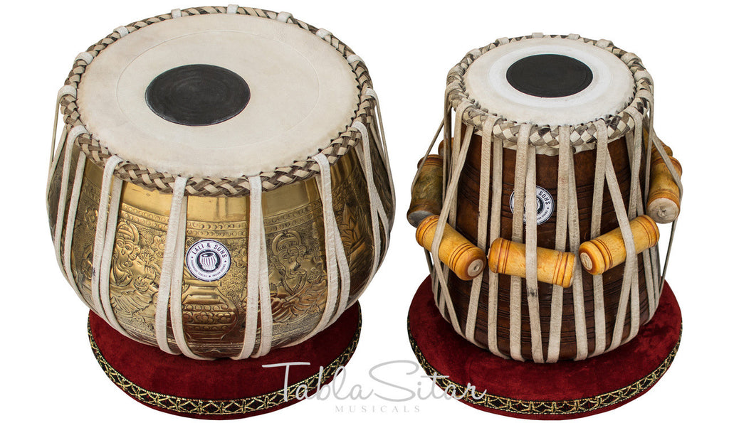MAHARAJA MUSICALS 3.5kg Ganesha Kalash Brass Tabla, With Lacquer Finish BHE