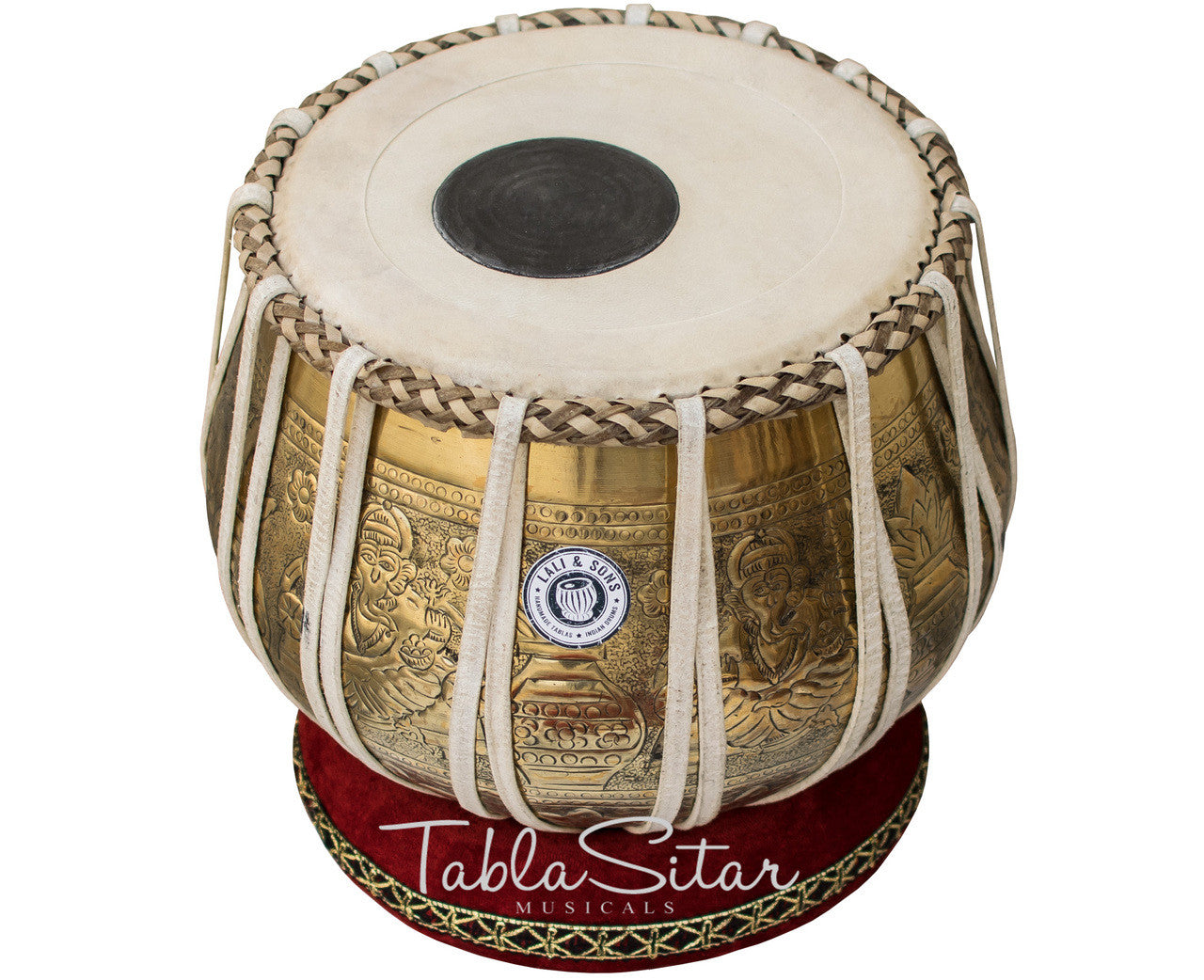 MAHARAJA MUSICALS 3.5kg Ganesha Kalash Brass Tabla, With Lacquer Finish BHE