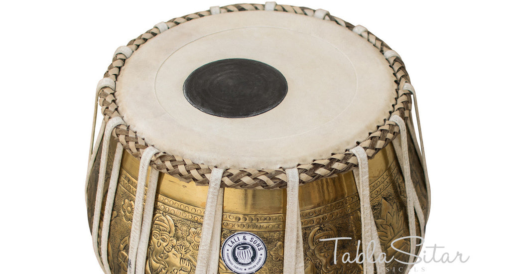 MAHARAJA MUSICALS 3.5kg Ganesha Kalash Brass Tabla, With Lacquer Finish BHE