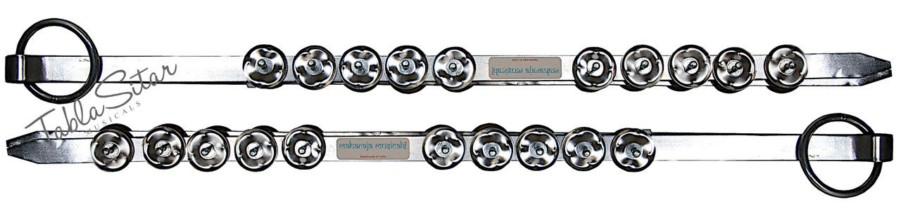 MAHARAJA Steel Chimta/Chimpta Pair, Musical Fire Tongs, 10 Jingles CAJ