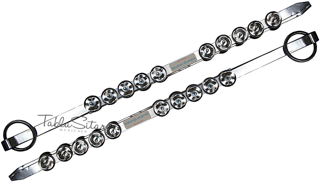 MAHARAJA Steel Chimta/Chimpta Pair, Musical Fire Tongs, 10 Jingles CAJ