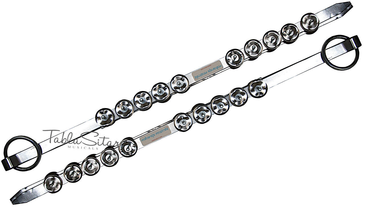 MAHARAJA Steel Chimta/Chimpta Pair, Musical Fire Tongs, 10 Jingles CAJ