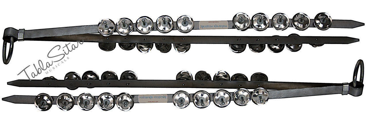 MAHARAJA Steel Chimta/Chimpta Pair, Musical Fire Tongs, 10 Jingles CAJ