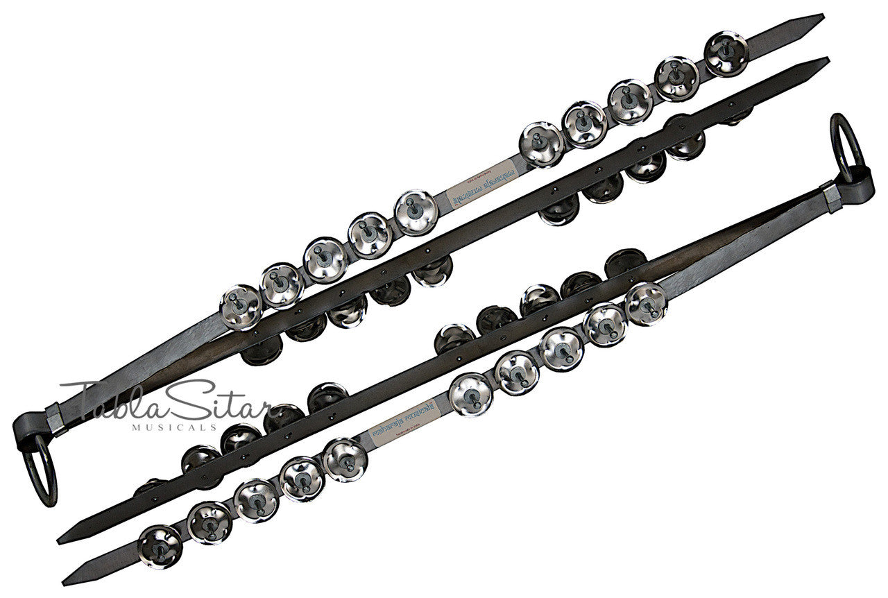 MAHARAJA Steel Chimta/Chimpta Pair, Musical Fire Tongs, 10 Jingles CAJ