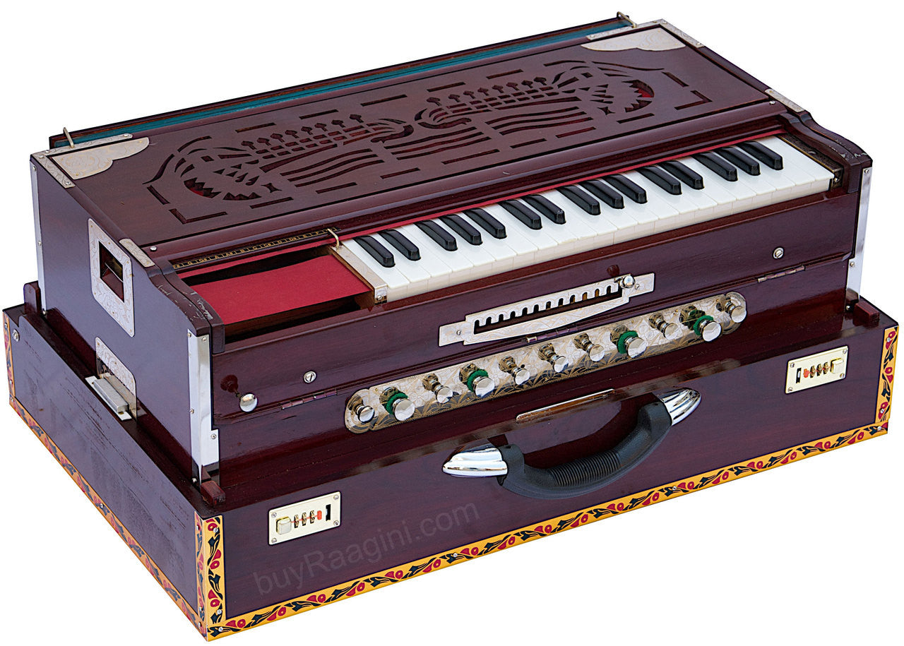 MONOJ K SARDAR Concert Harmonium, A440, 4 Reeds, Teak Wood Folding CDG