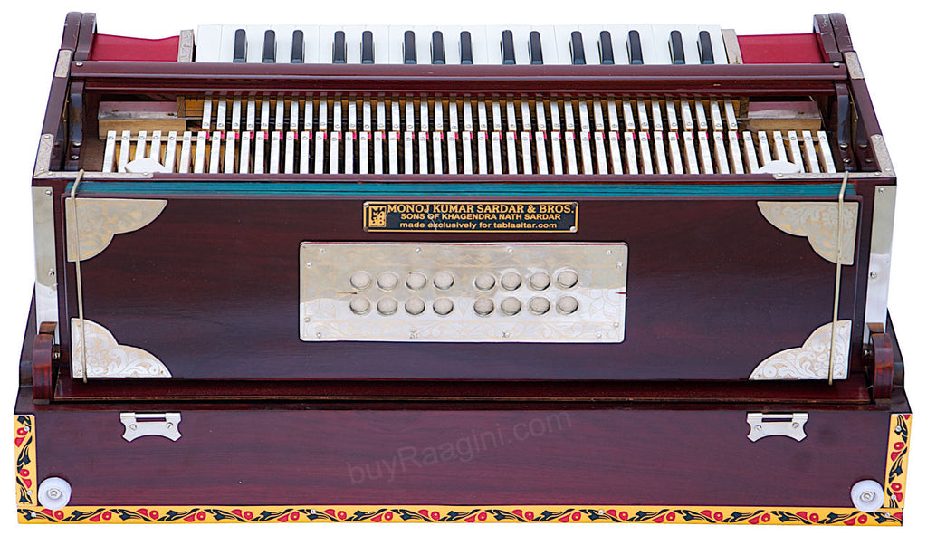 MONOJ K SARDAR Concert Harmonium, A440, 4 Reeds, Teak Wood Folding CDG