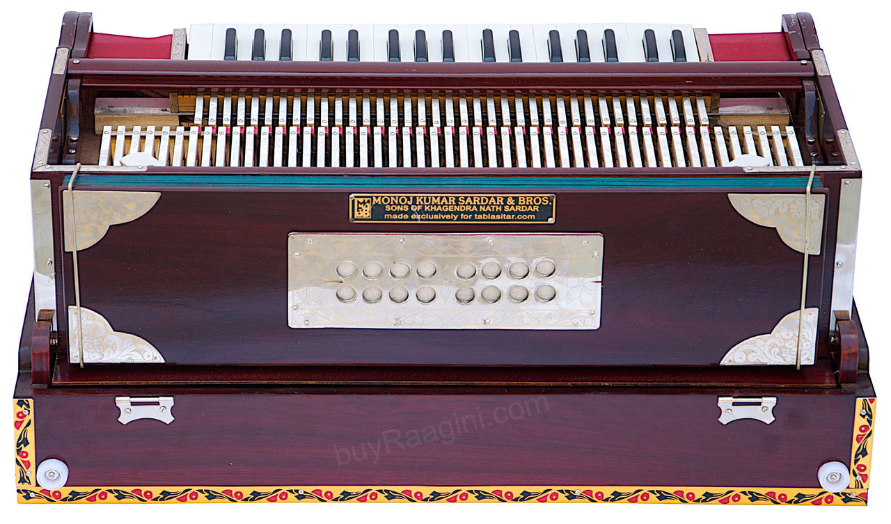 MONOJ K SARDAR Concert Harmonium, A440, 4 Reeds, Teak Wood Folding CDG