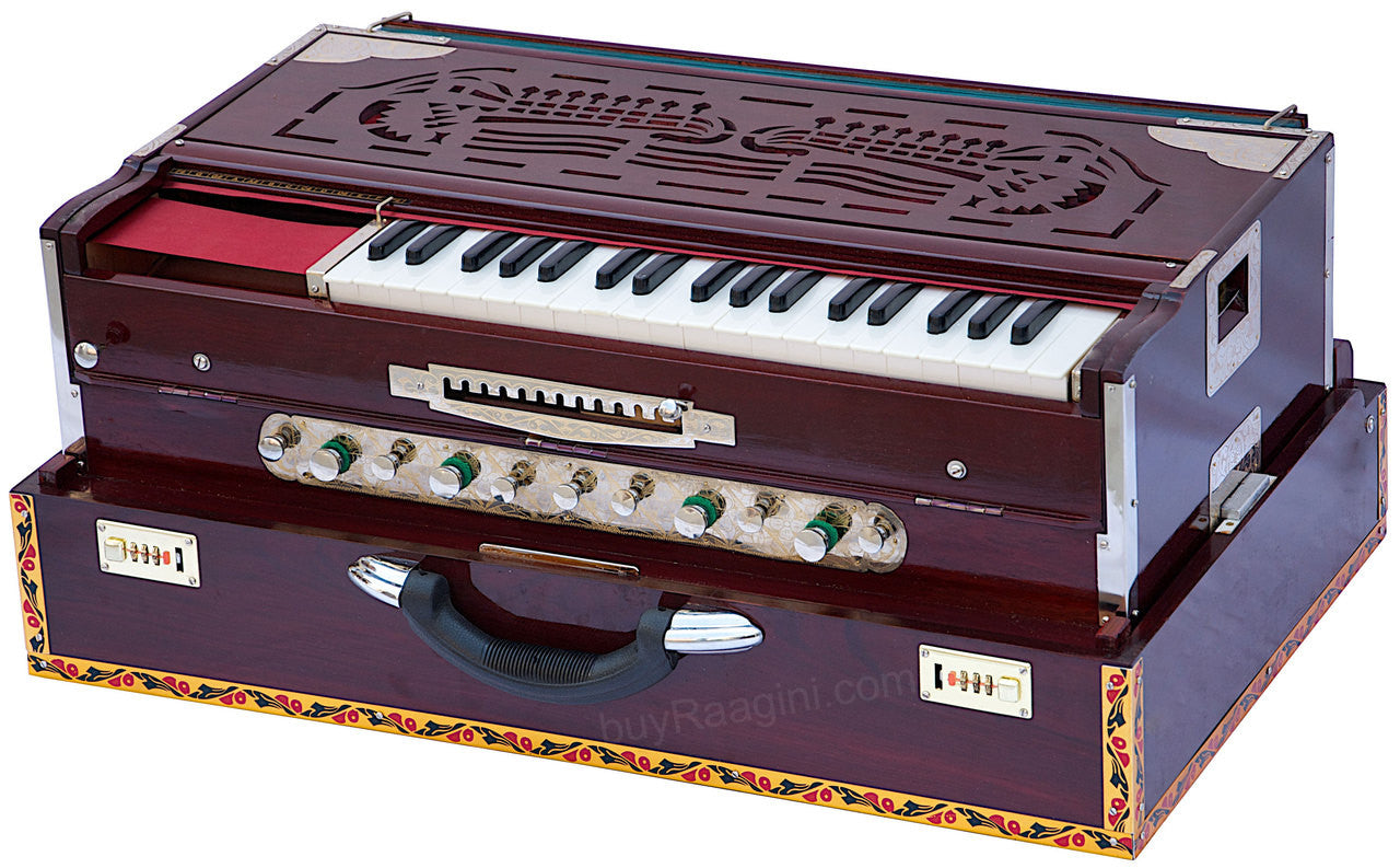 MONOJ K SARDAR Concert Harmonium, A440, 4 Reeds, Teak Wood Folding CDG