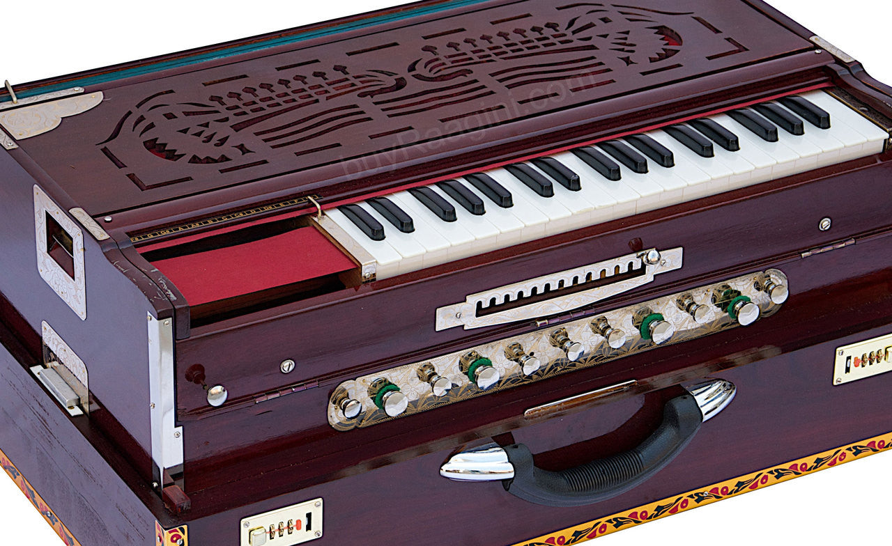 MONOJ K SARDAR Concert Harmonium, A440, 4 Reeds, Teak Wood Folding CDG