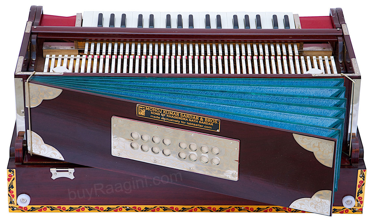 MONOJ K SARDAR Concert Harmonium, A440, 4 Reeds, Teak Wood Folding CDG