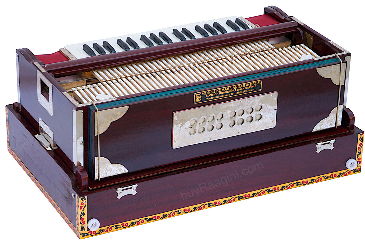 MONOJ K SARDAR Concert Harmonium, A440, 4 Reeds, Teak Wood Folding CDG