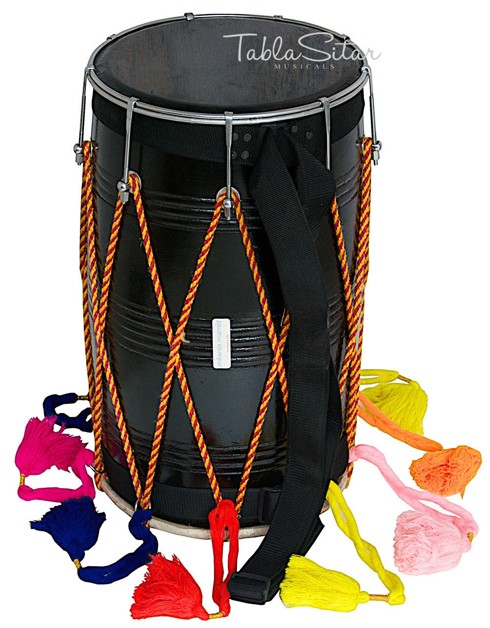 MAHARAJA Mango Wood Punjabi Bhangra Dhol, Black Color - CE