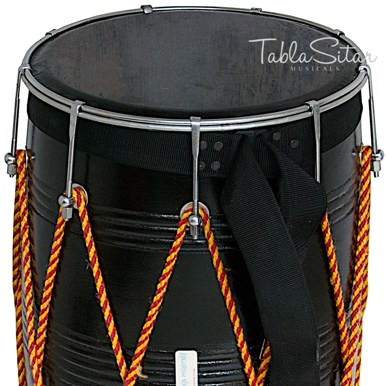 MAHARAJA Mango Wood Punjabi Bhangra Dhol, Black Color - CE
