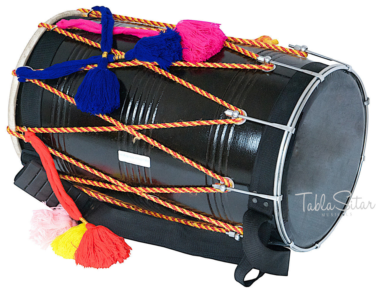 MAHARAJA Mango Wood Punjabi Bhangra Dhol, Black Color - CE