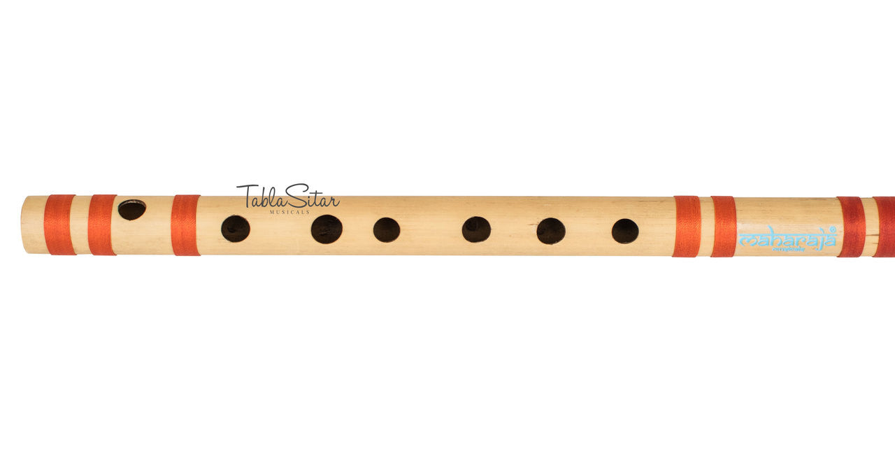 MAHARAJA Bansuri Scale C Sharp Med. 18.6 Inch, Indian Bamboo Flute CFA