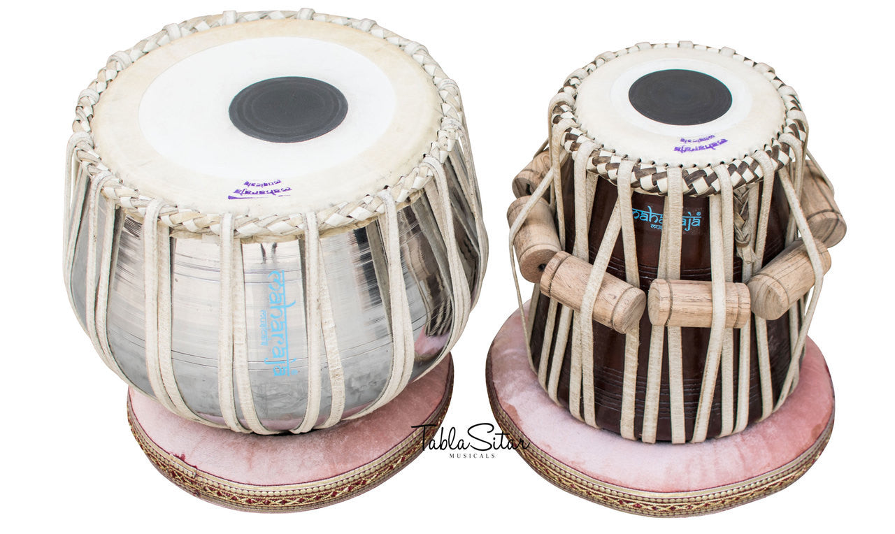 MAHARAJA Classic Tabla Set, 3 Kg Brass Bayan, Finest Dayan, Hammer CG