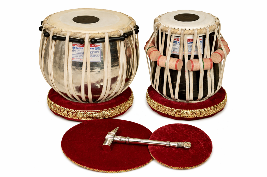 HARIDAS VHATKAR Chromed Tabla, 3.5KG Copper Bayan, Sheesham Dayan, ECH