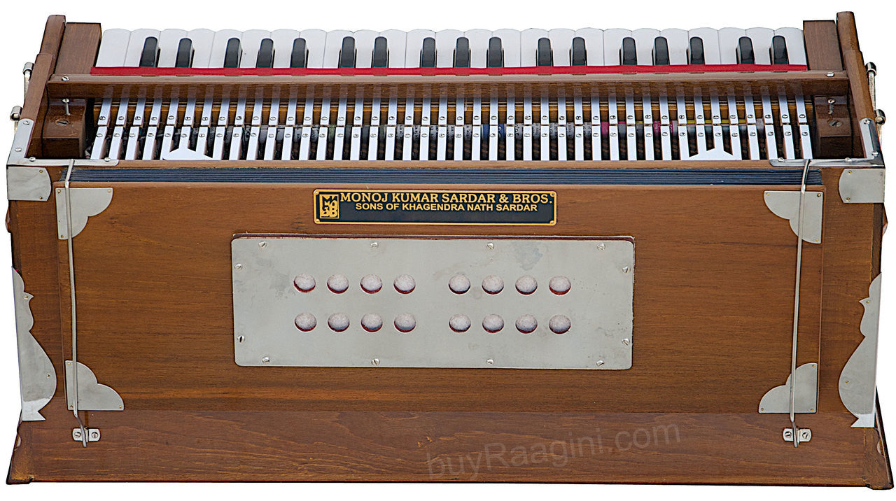 MONOJ K SARDAR MKS Teak Wood Harmonium, A440, 2 Reeds, 42 Keys DAB