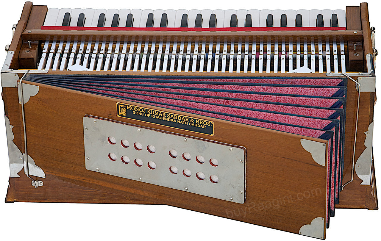 MONOJ K SARDAR MKS Teak Wood Harmonium, A440, 2 Reeds, 42 Keys DAB