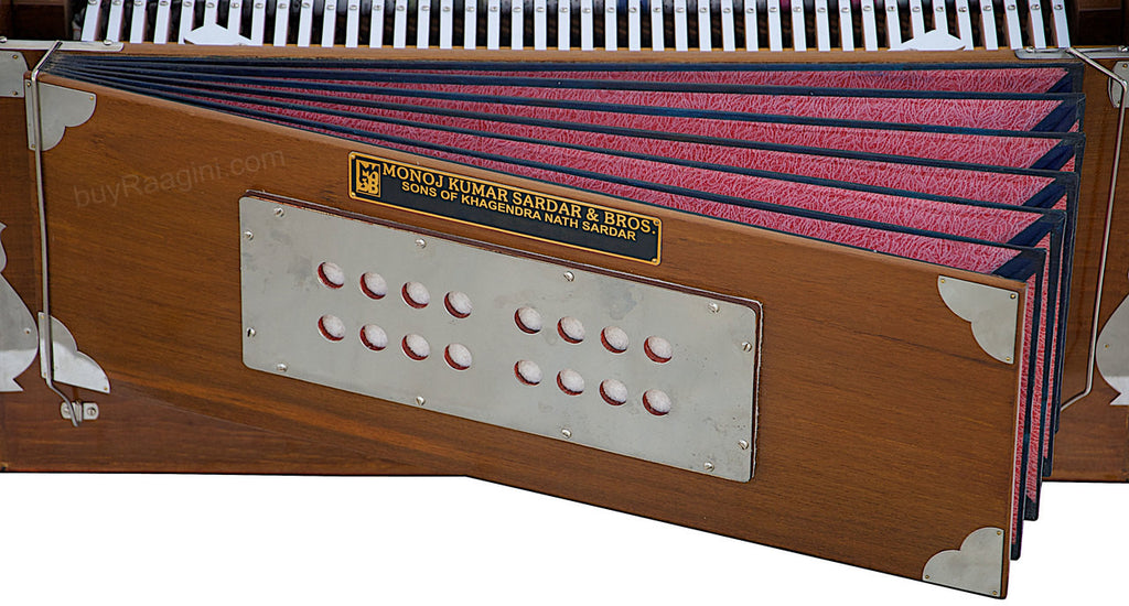 MONOJ K SARDAR MKS Teak Wood Harmonium, A440, 2 Reeds, 42 Keys DAB